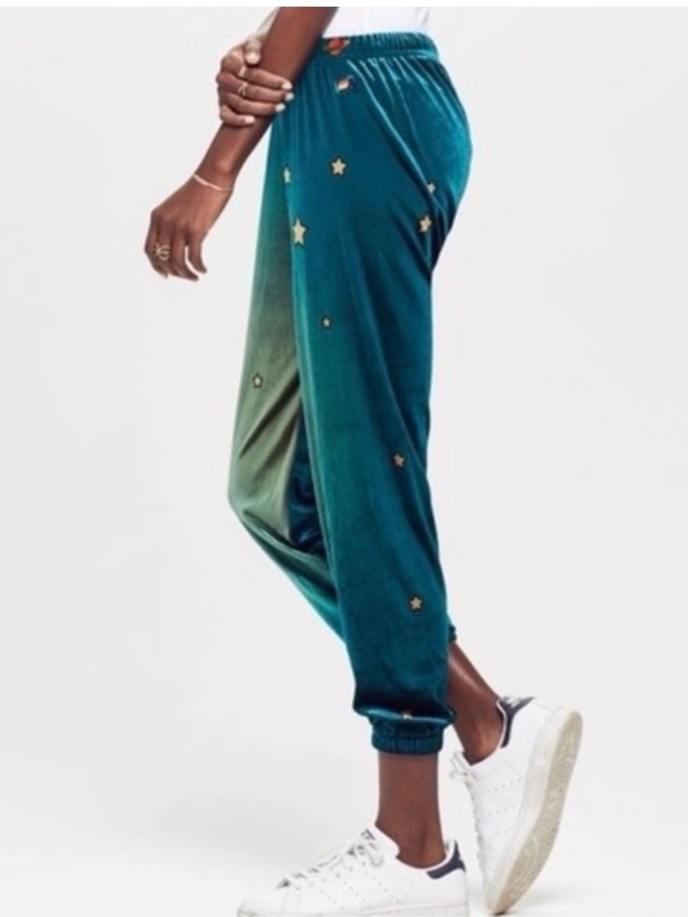 Aviator Nation Celestial galaxy print velvet joggers size Small